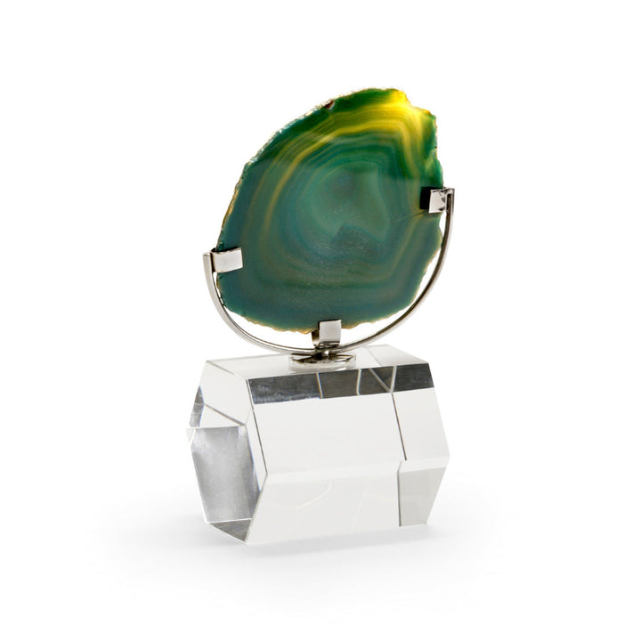 Small Agate On Stand - Green