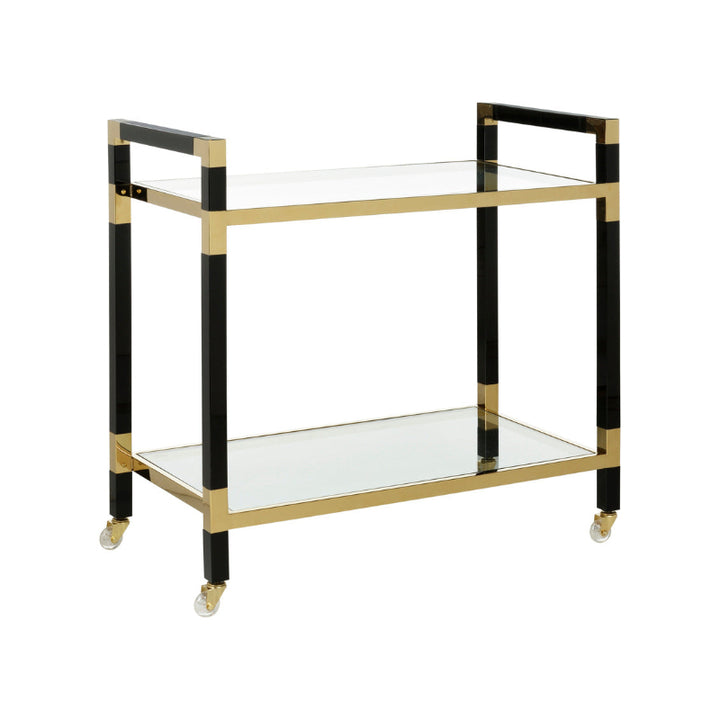 Acrylic Bar Cart - Black/Brass