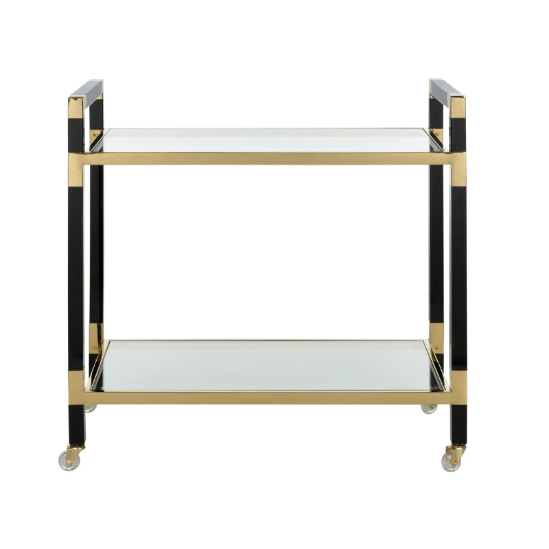 Acrylic Bar Cart - Black/Brass