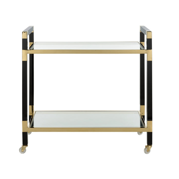 Acrylic Bar Cart - Black/Brass