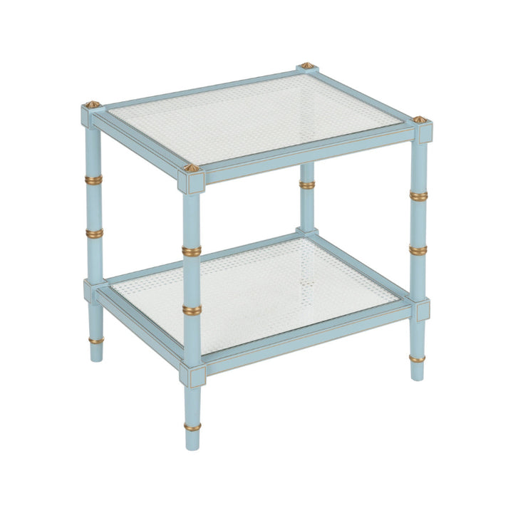 Conner Cane End Table - Blue