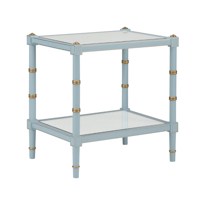 Conner Cane End Table - Blue