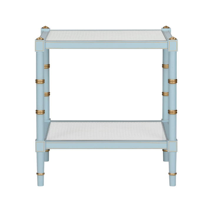 Conner Cane End Table - Blue