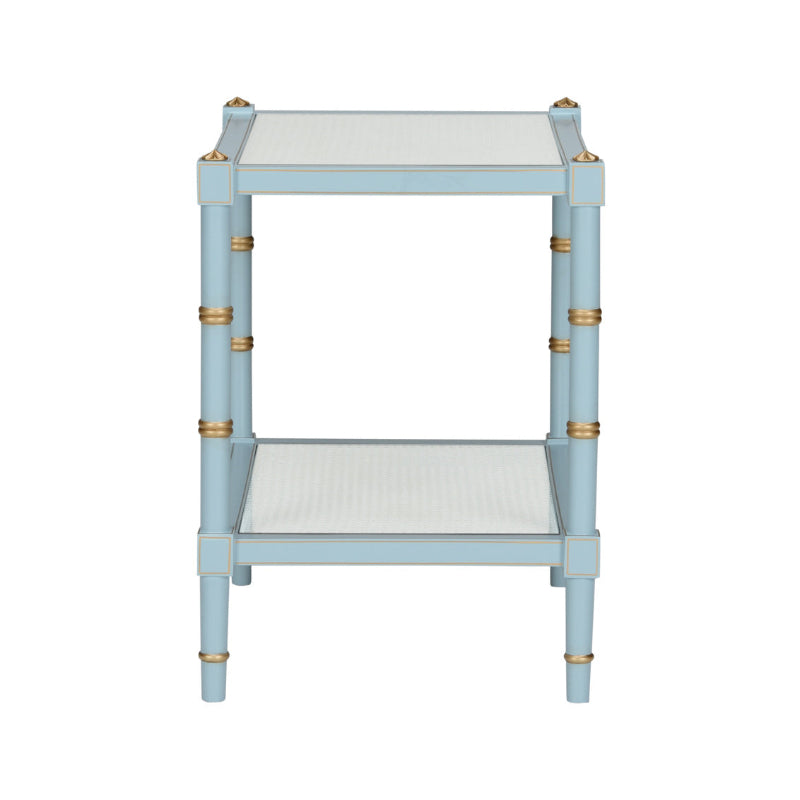 Conner Cane End Table - Blue