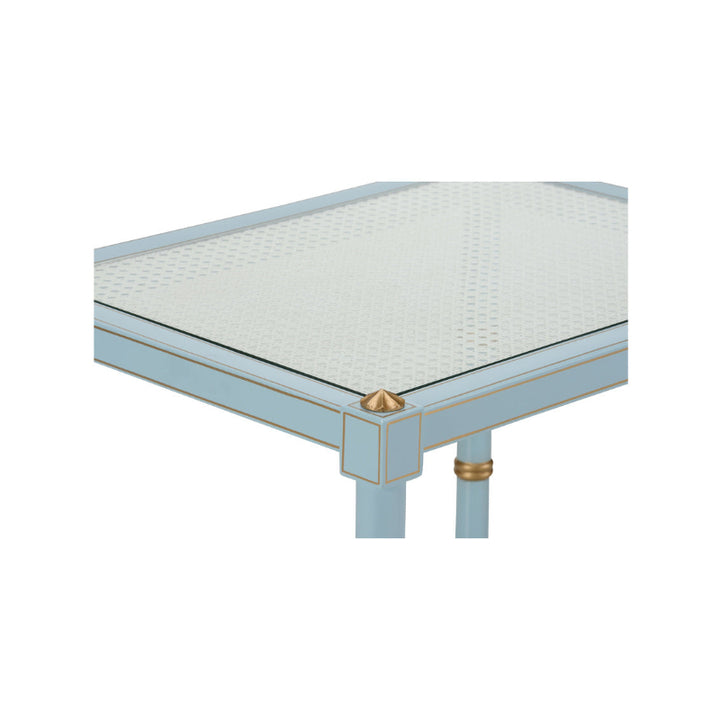 Conner Cane End Table - Blue