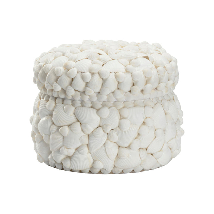 Round White Shell Box