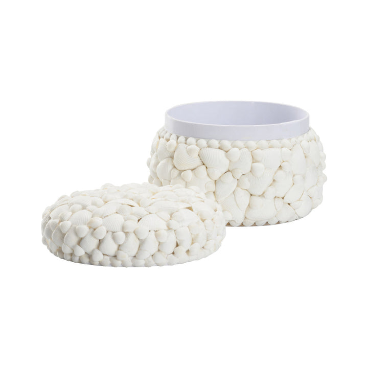 Round White Shell Box