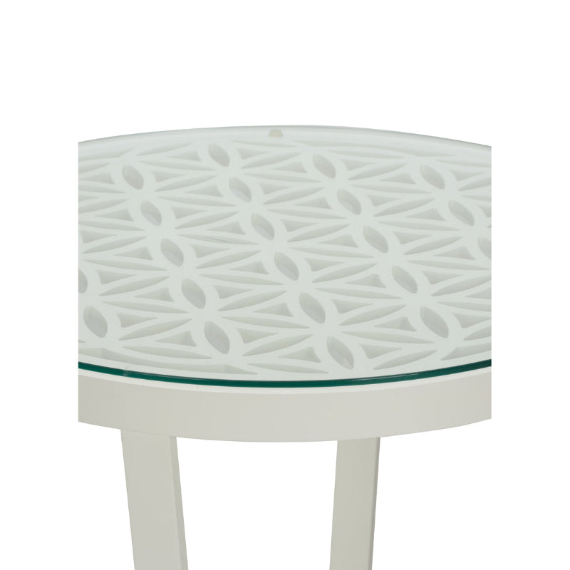 Flower of Life Side Table - White