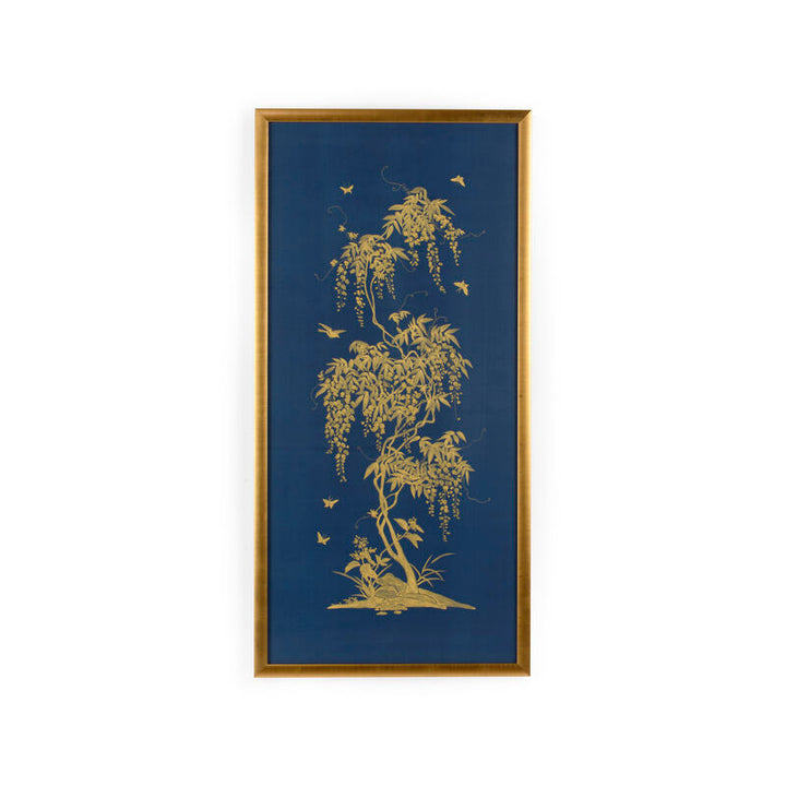 Gold Flowering Tree On Blue A
