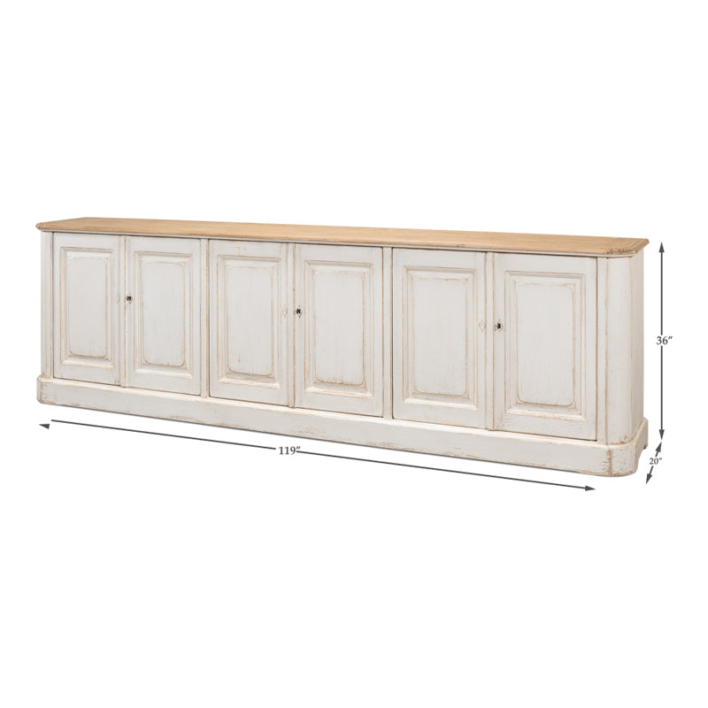 Antique Whitewash Sideboard