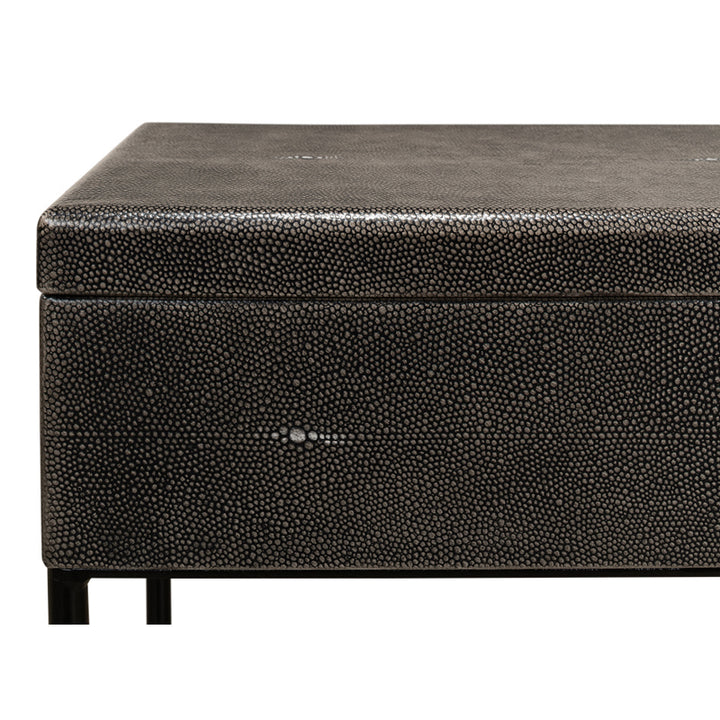 Grey Leather Shagreen Box On Stand
