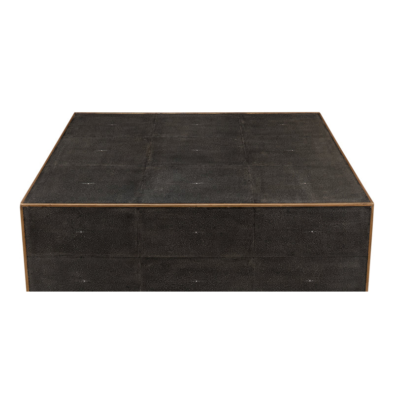 Grey Leather Shagreen Cocktail Table