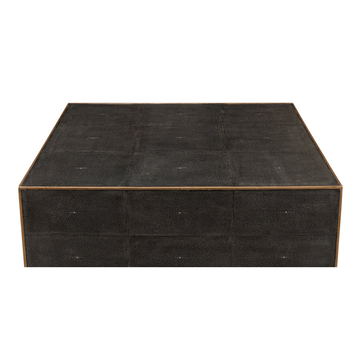 Grey Leather Shagreen Cocktail Table