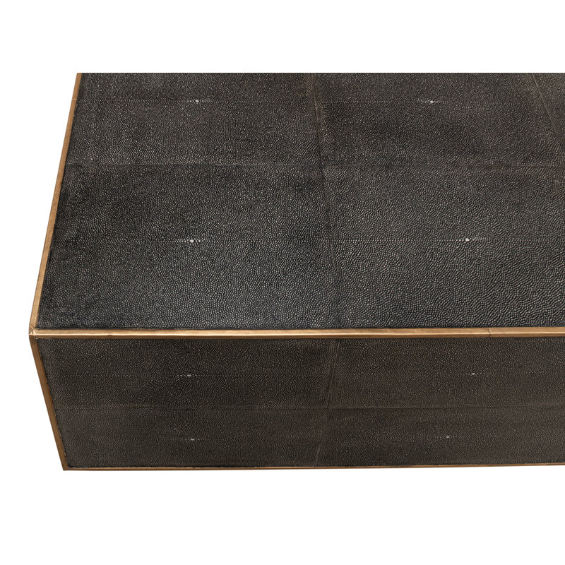 Grey Leather Shagreen Cocktail Table