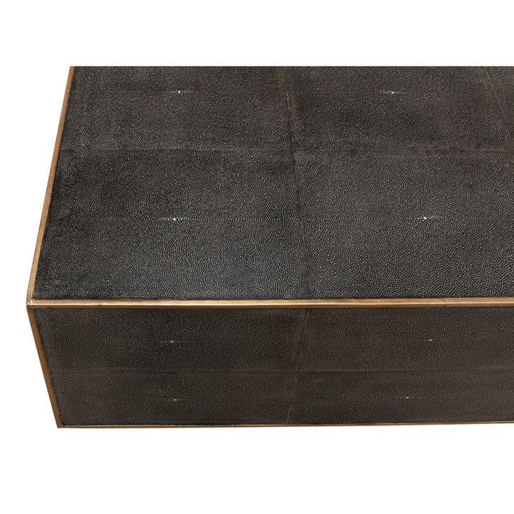 Grey Leather Shagreen Cocktail Table
