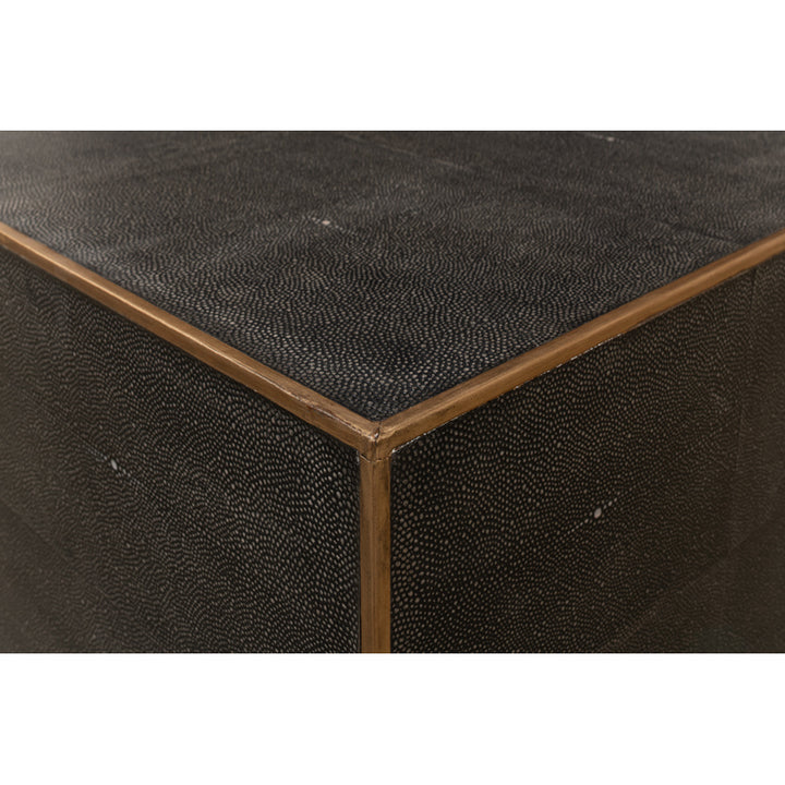 Grey Leather Shagreen Cocktail Table