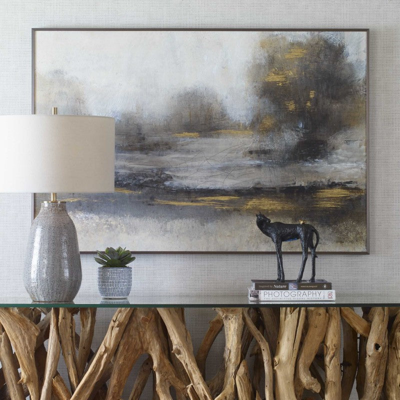 Gilt - Misty Landscape Framed Print - Pearl Silver