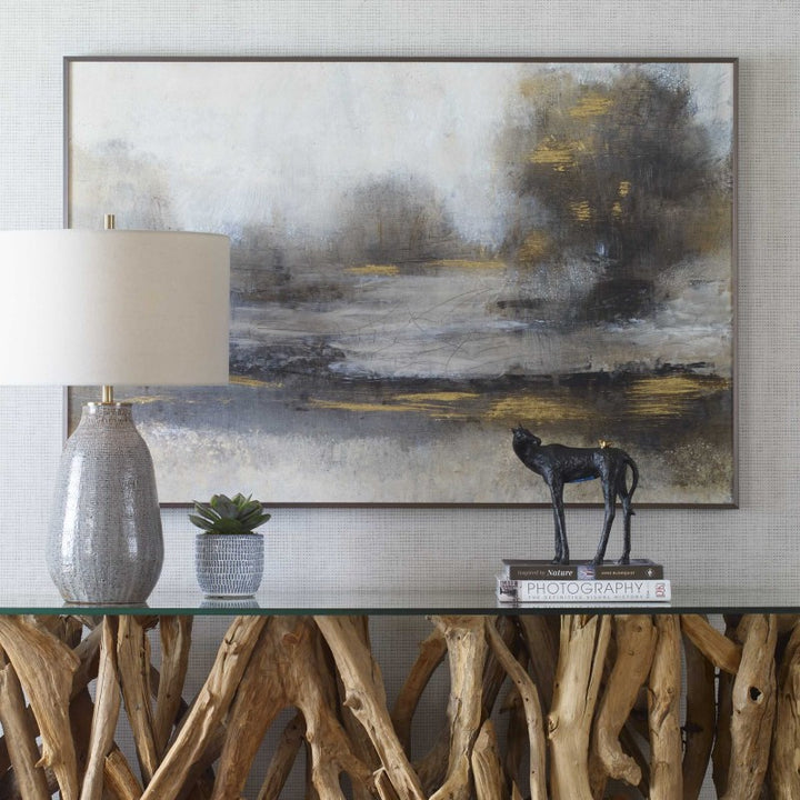 Gilt - Misty Landscape Framed Print - Pearl Silver