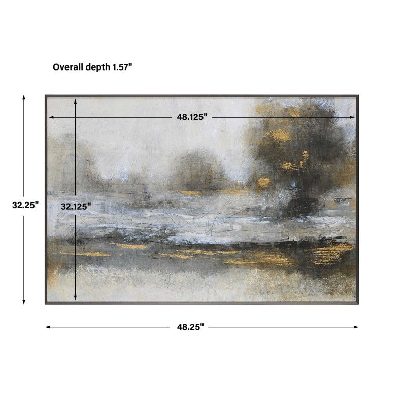 Gilt - Misty Landscape Framed Print - Pearl Silver