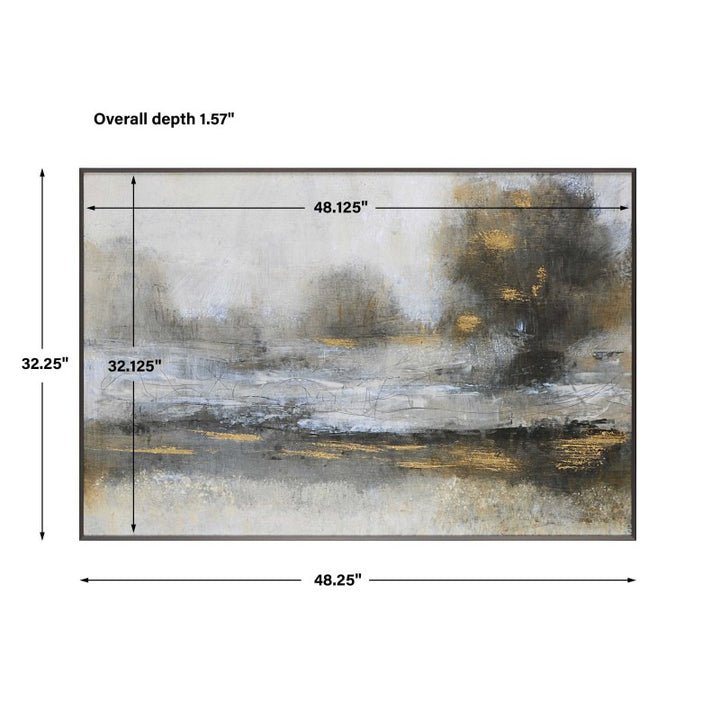 Gilt - Misty Landscape Framed Print - Pearl Silver