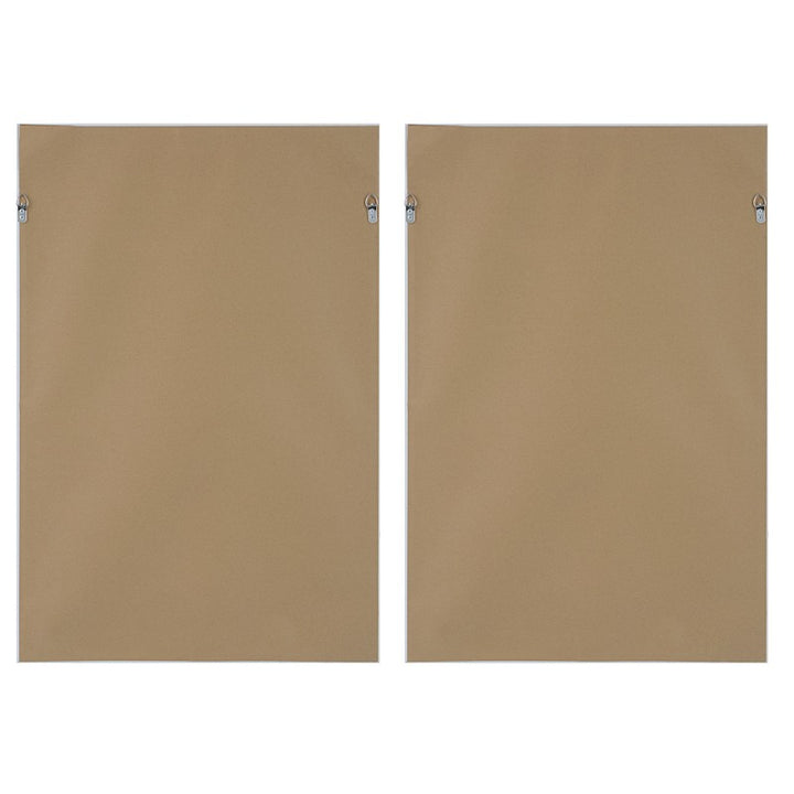 Burgundy Interjection - Abstract Prints (Set of 2) - Dark Brown