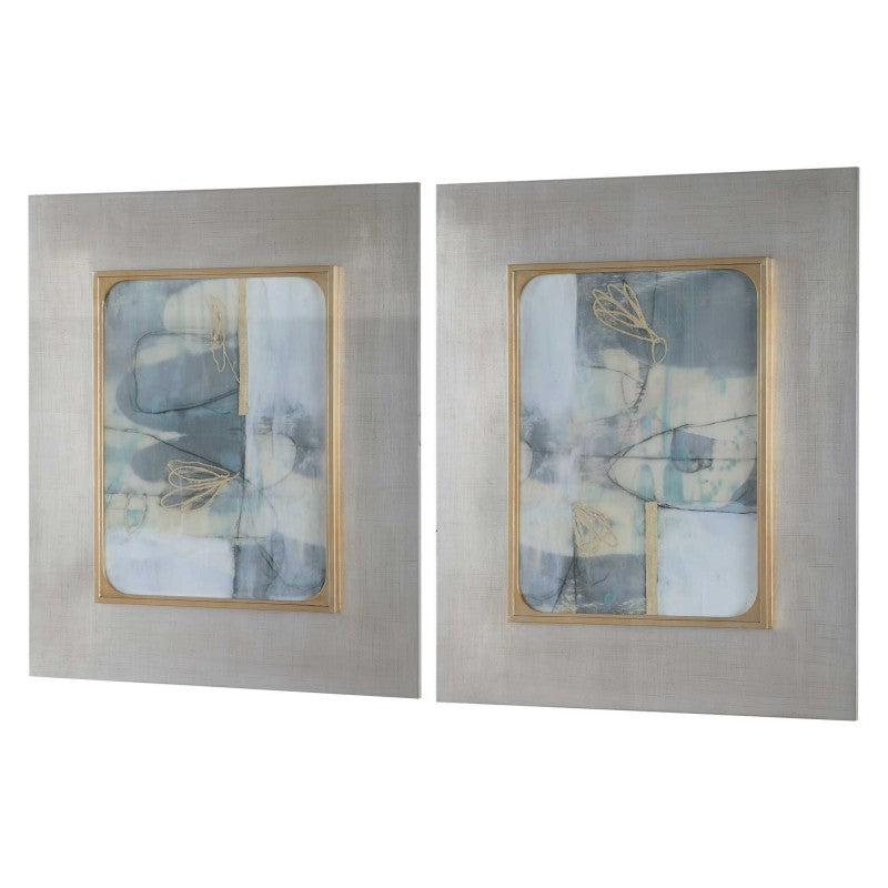Gilded Whimsy - Abstract Prints (Set of 2) - Dark Gray