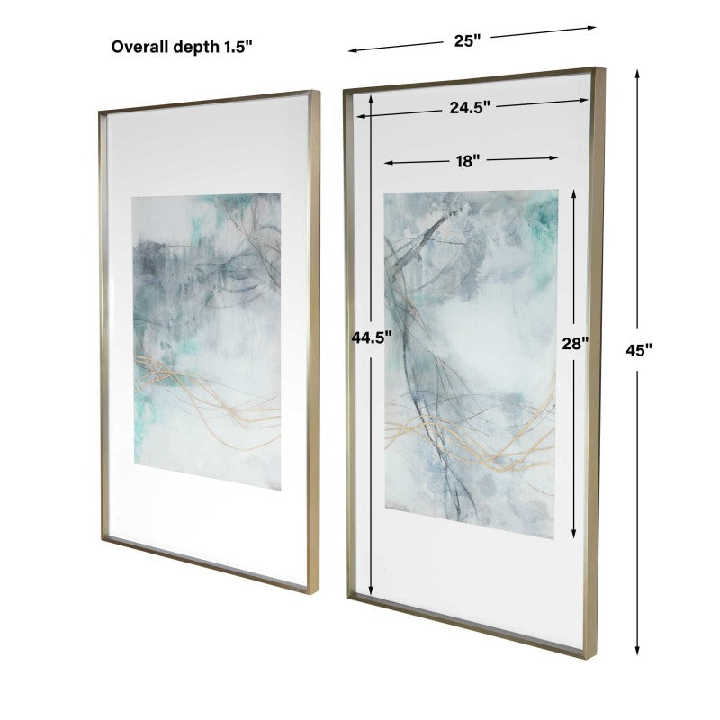 Undulating Oro - Abstract Prints (Set of 2) - Blue