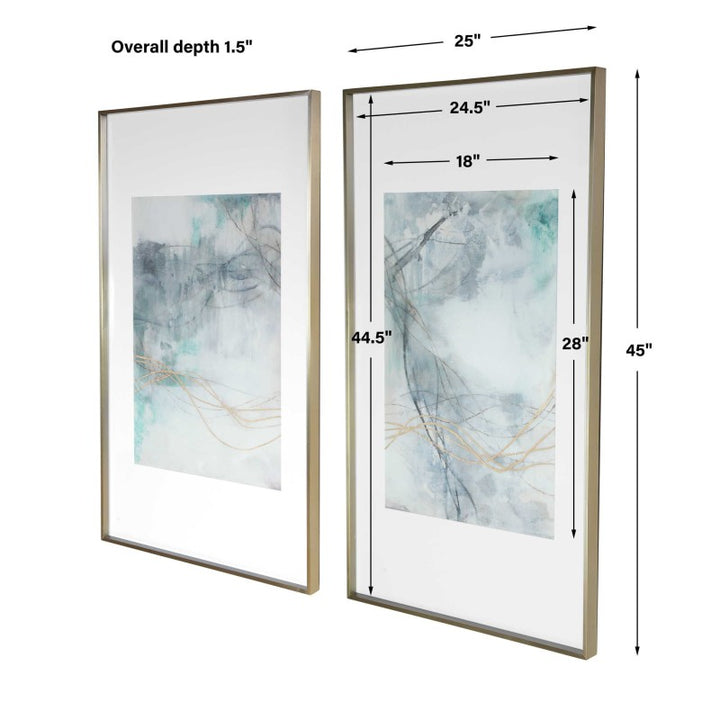 Undulating Oro - Abstract Prints (Set of 2) - Blue