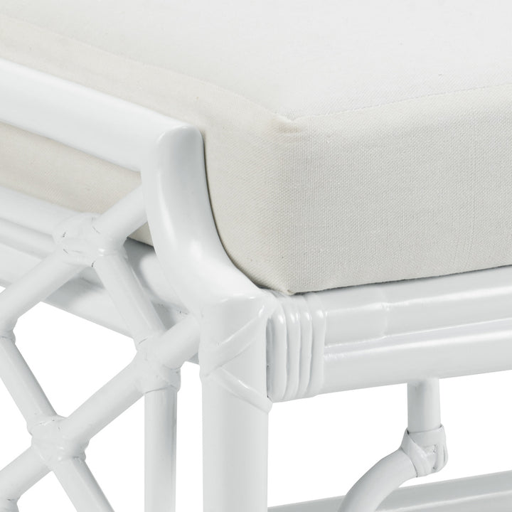 Wild Palm Ottoman - White