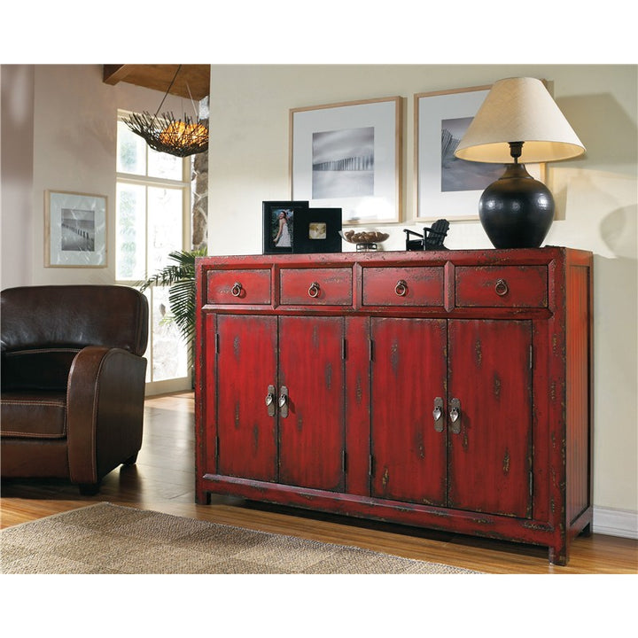 Commerce And Market - 58" Asian Cabinet - Red