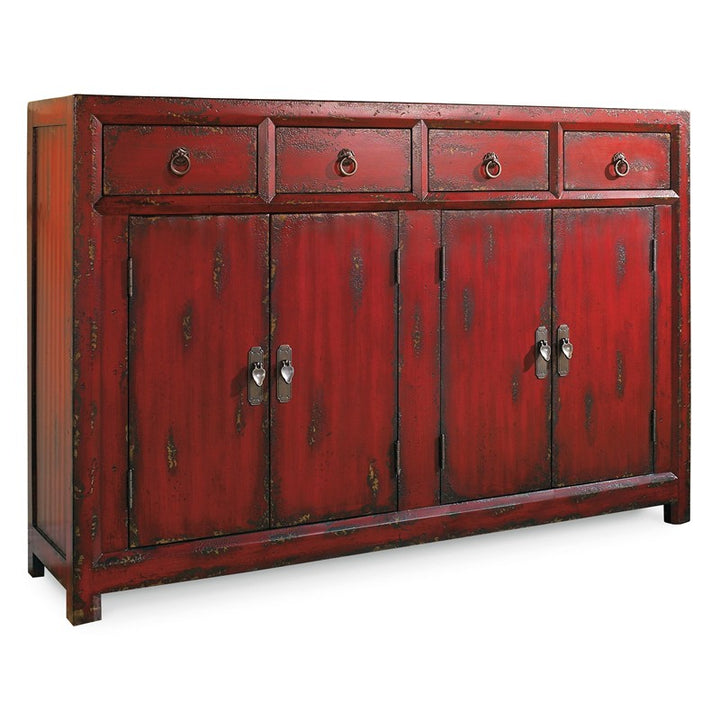 Commerce And Market - 58" Asian Cabinet - Red