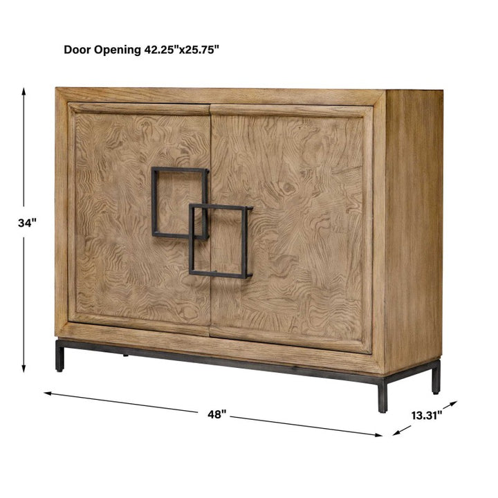 Paltrow - Burl 2 Door Cabinet - Woodtone