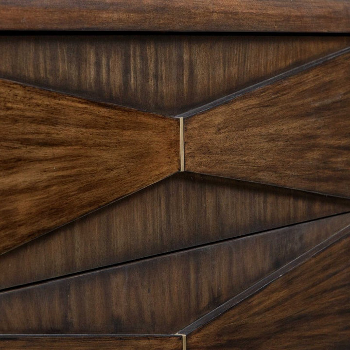 Bowtie - 3 Drawer Mid-Century Chest - Dark Brown
