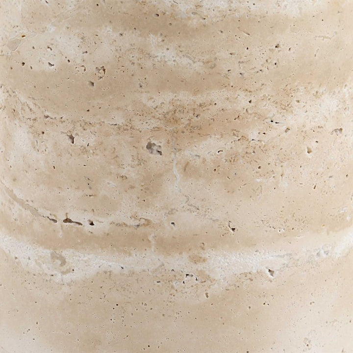 Malya - Travertine Accent Table - Beige