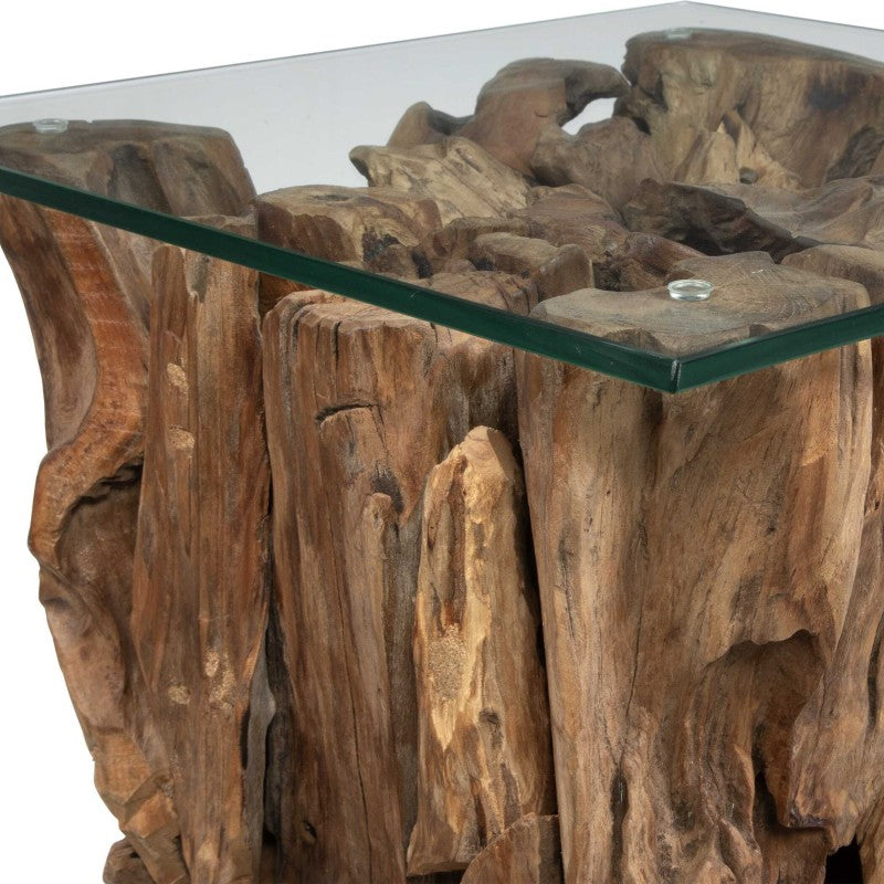 Rozel - Teak Wood End Table - Light Brown