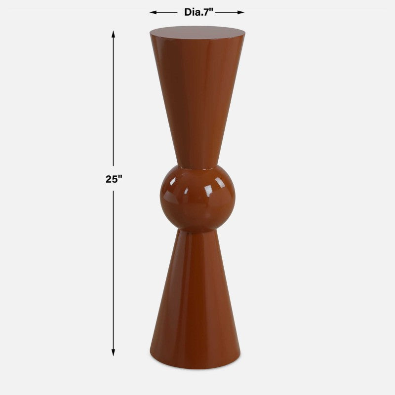 Hepler - Gloss Terracotta Drink Table - Dark Brown