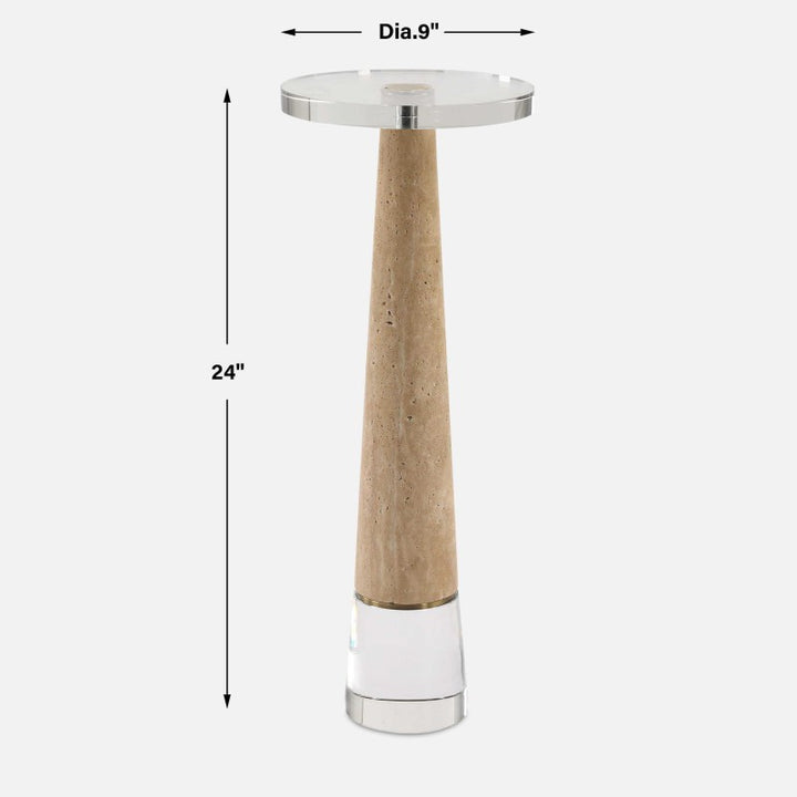 Niari - Travertine Drink Table - Light Brown