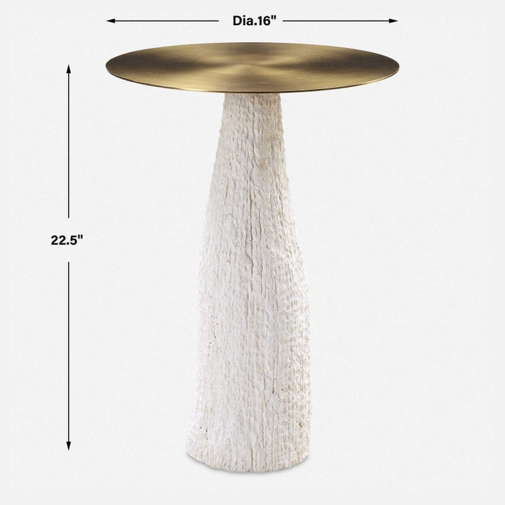 Hollen - Stone Accent Table - White