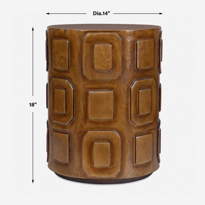 Alson - Geometric Accent Table - Dark Brown