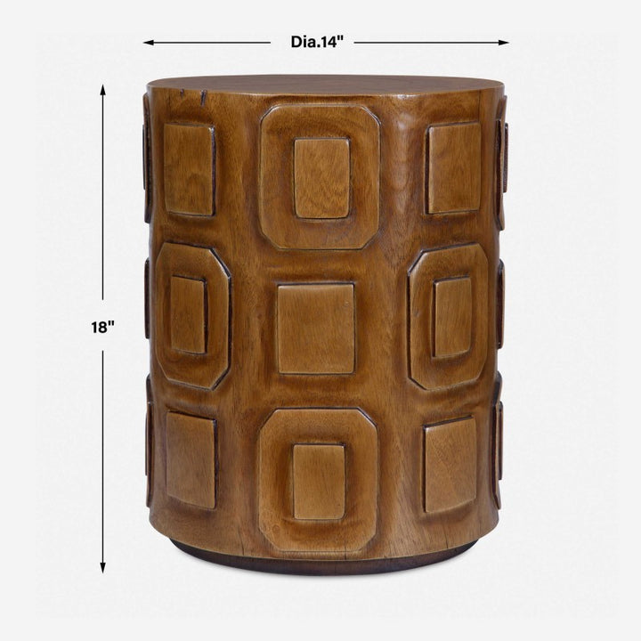 Alson - Geometric Accent Table - Dark Brown