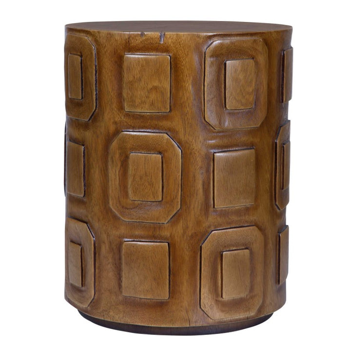 Alson - Geometric Accent Table - Dark Brown
