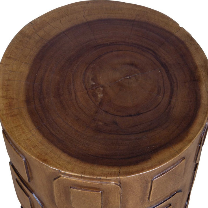 Alson - Geometric Accent Table - Dark Brown