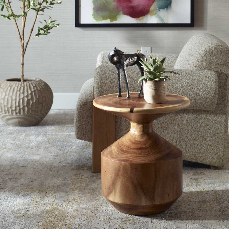 Lynx - Hourglass Accent Table - Dark Brown