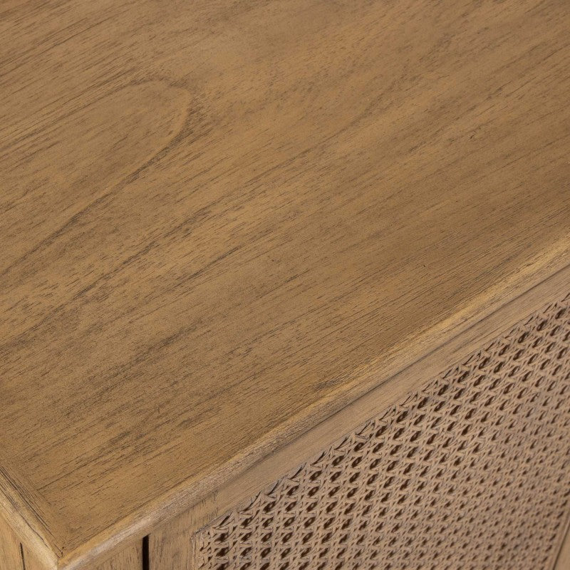 Coast - 2 Door Rattan Cabinet - Woodtone
