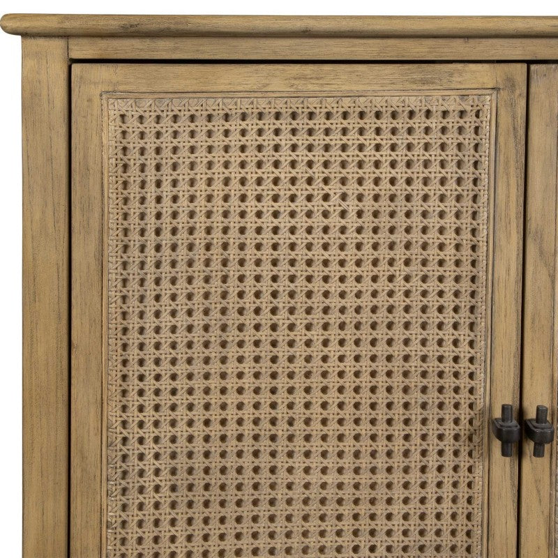 Coast - 2 Door Rattan Cabinet - Woodtone