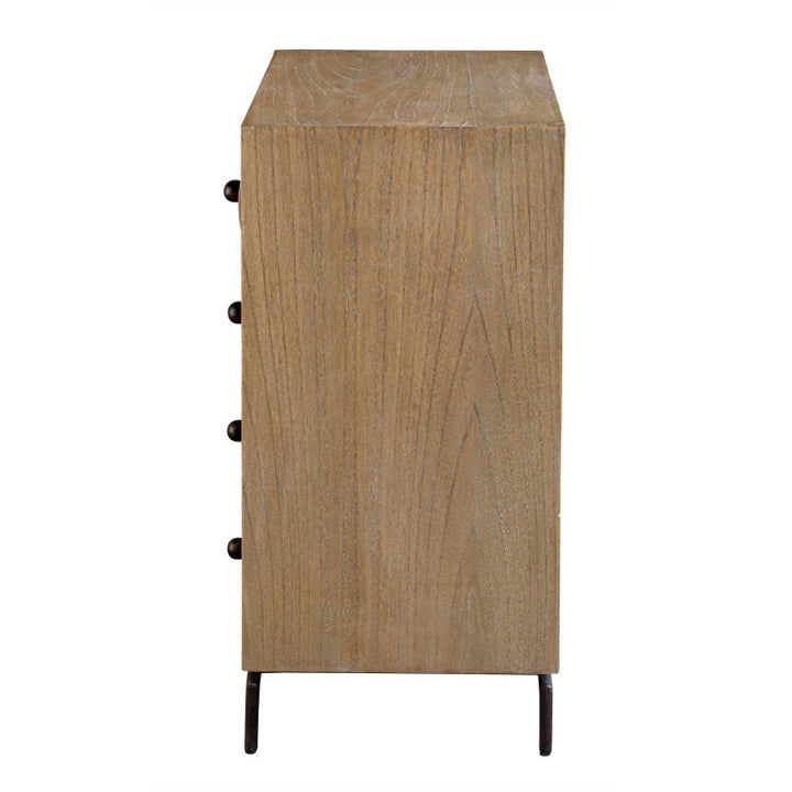 Millard - Curved 4 Drawer Chest - Woodtone