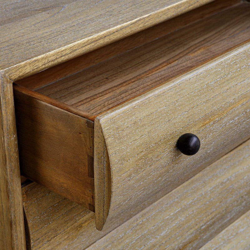 Millard - Curved 4 Drawer Chest - Woodtone