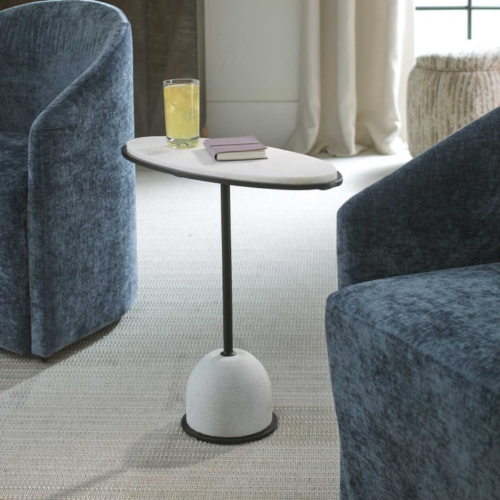 Morro - Marble Side Table - White / Black