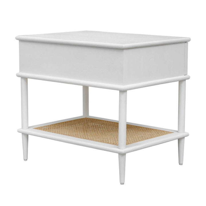 Coast - Rattan Side Table - White / Woodtone