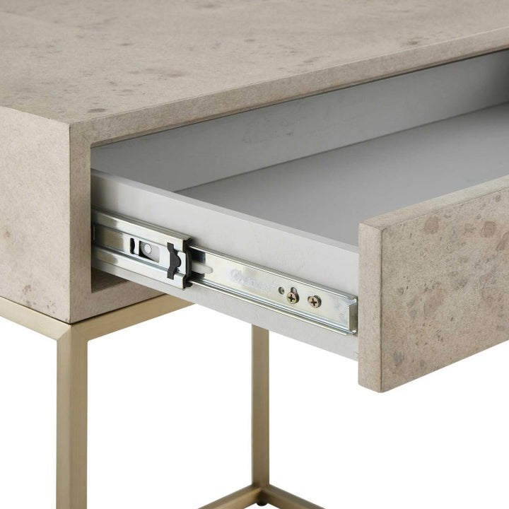 Pembrook - Side Table - Light Washed / Brass